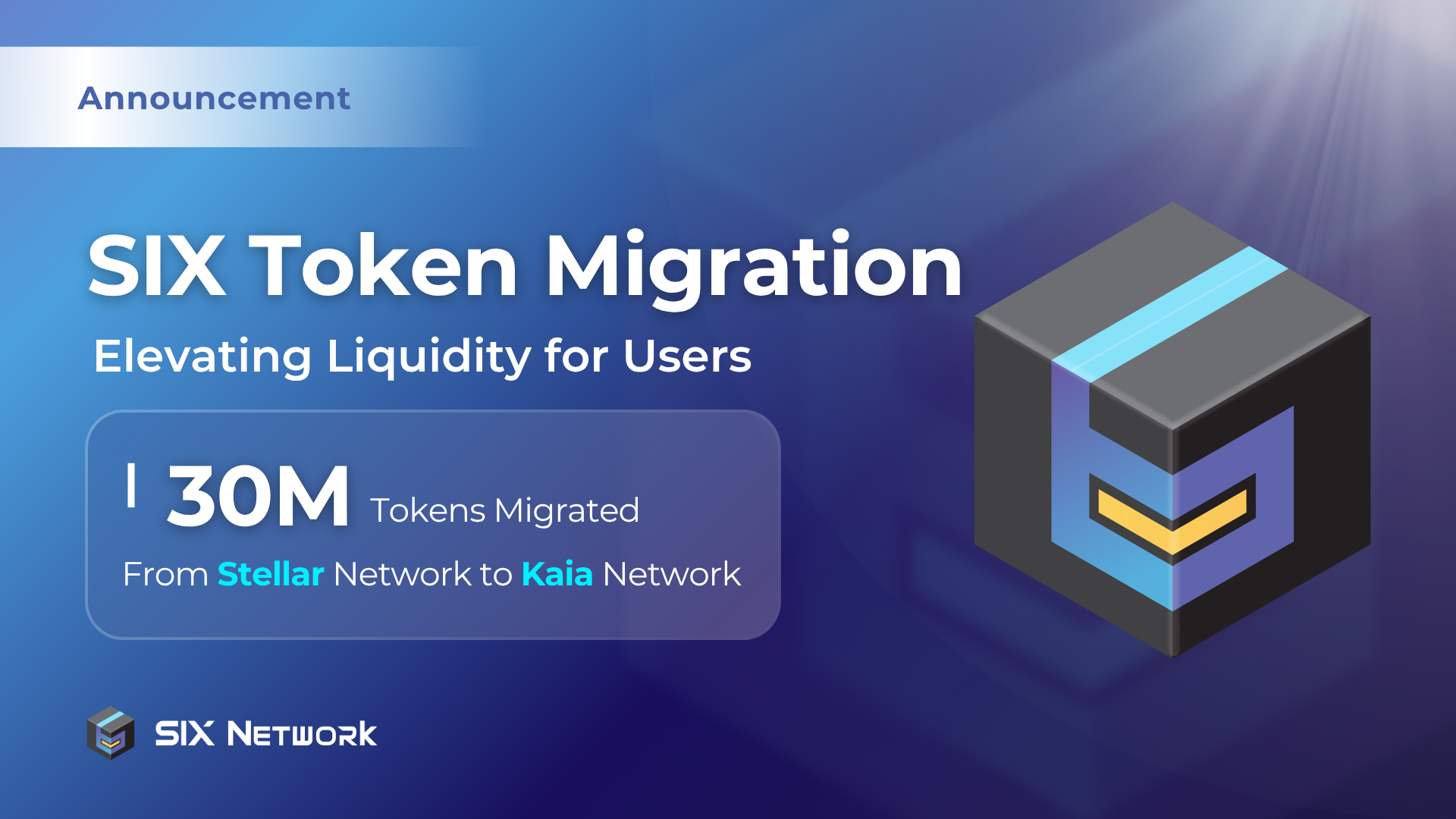 SIX Token Migration From Stellar to Kaia, Elevating Liquidity for Users